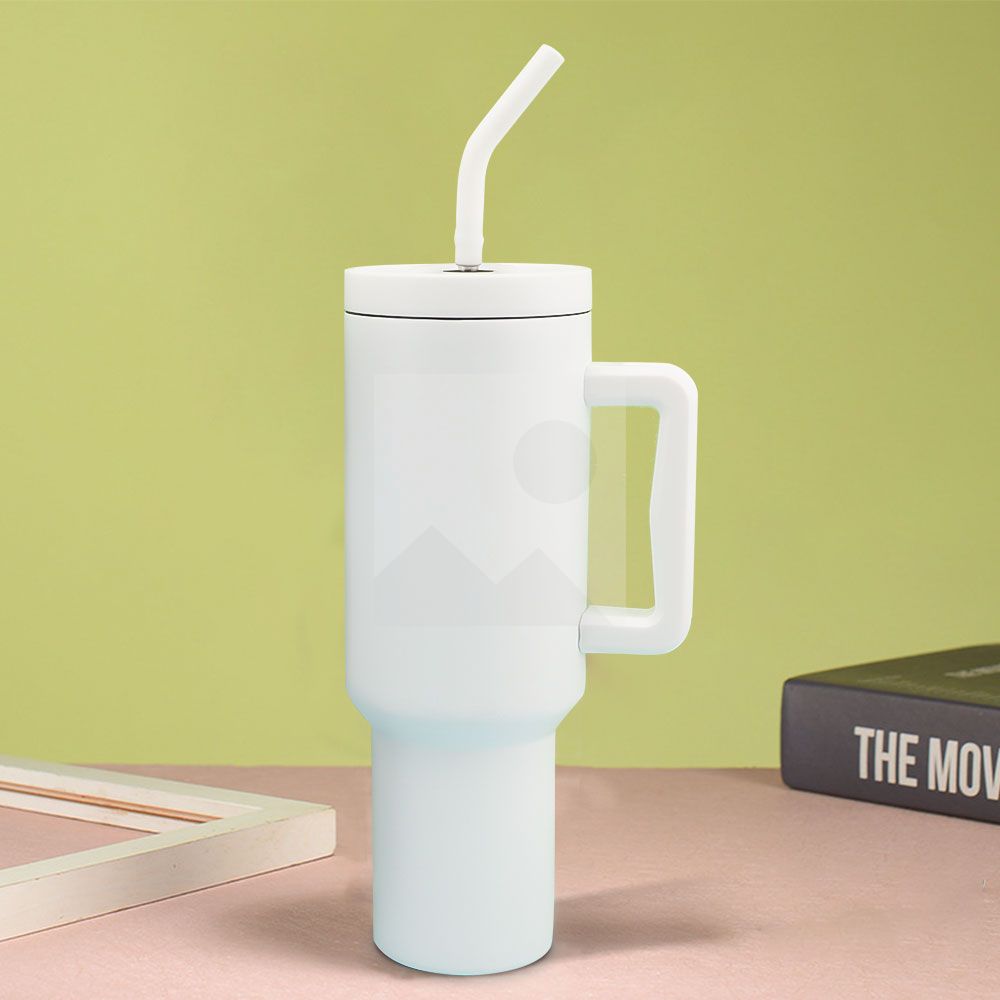 1200ml Tumbler with Handle and Straw Lid  Insulated Reusable Stainless Steel Water Bottle Travel Mug Iced Coffee Cup