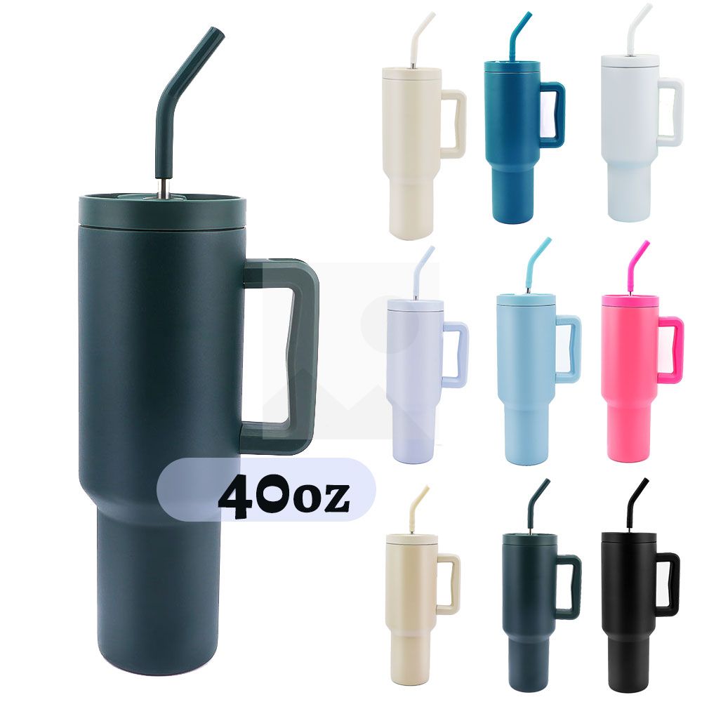 1200ml Tumbler with Handle and Straw Lid  Insulated Reusable Stainless Steel Water Bottle Travel Mug Iced Coffee Cup
