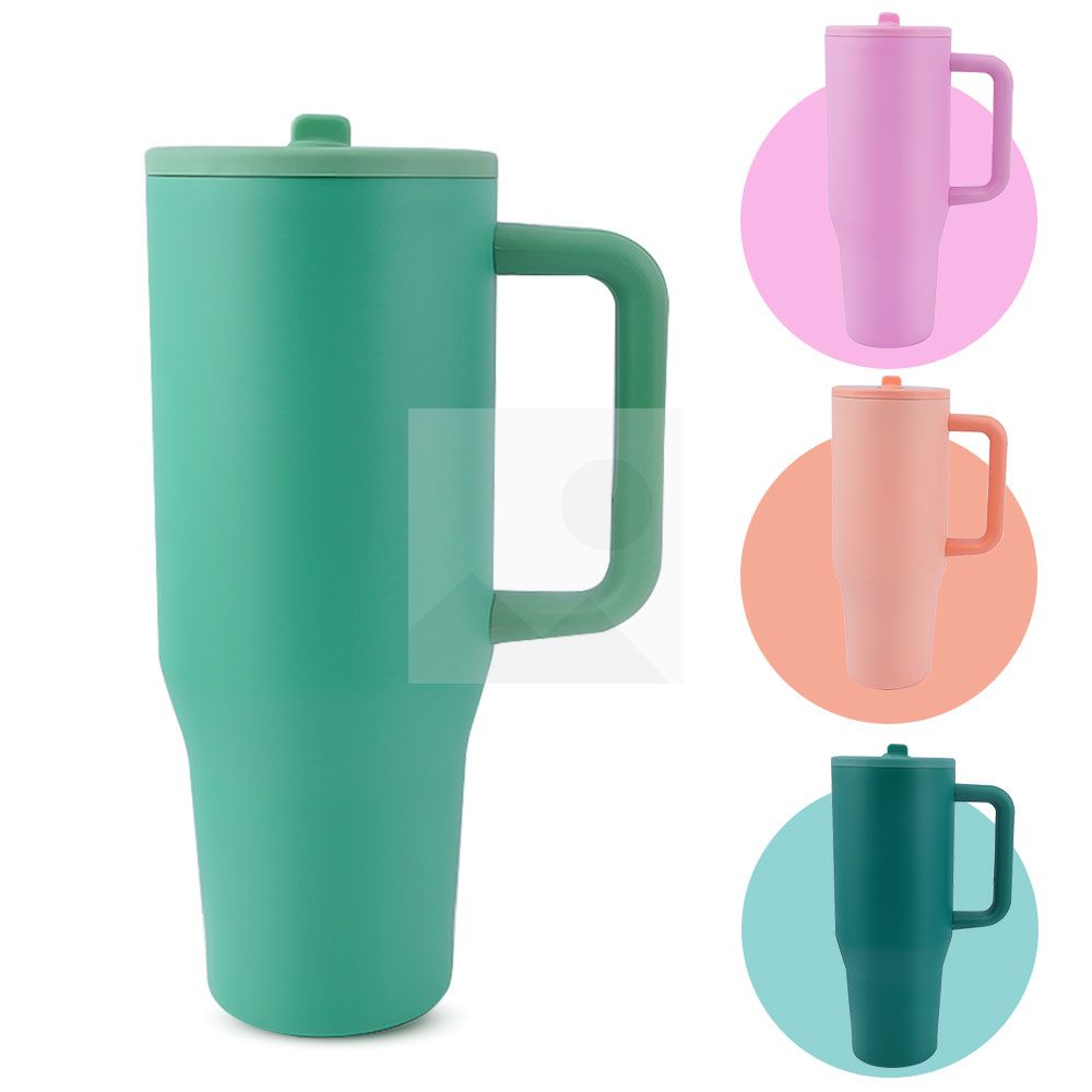 New design Custom logo 40 oz double wall Hot water cup Stainless steel insulated thermos cup with covered straw travel 40 oz tumbler