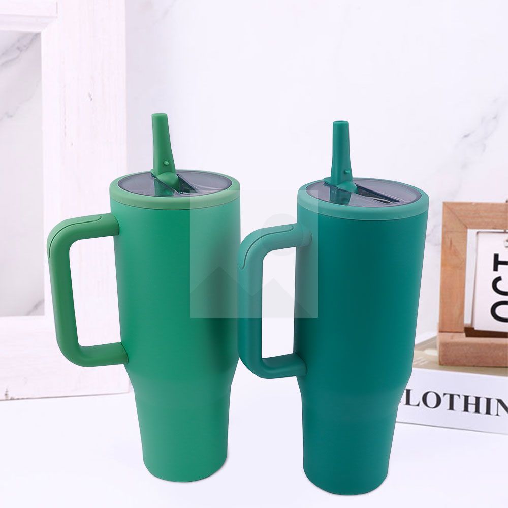 New design Custom logo 40 oz double wall Hot water cup Stainless steel insulated thermos cup with covered straw travel 40 oz tumbler
