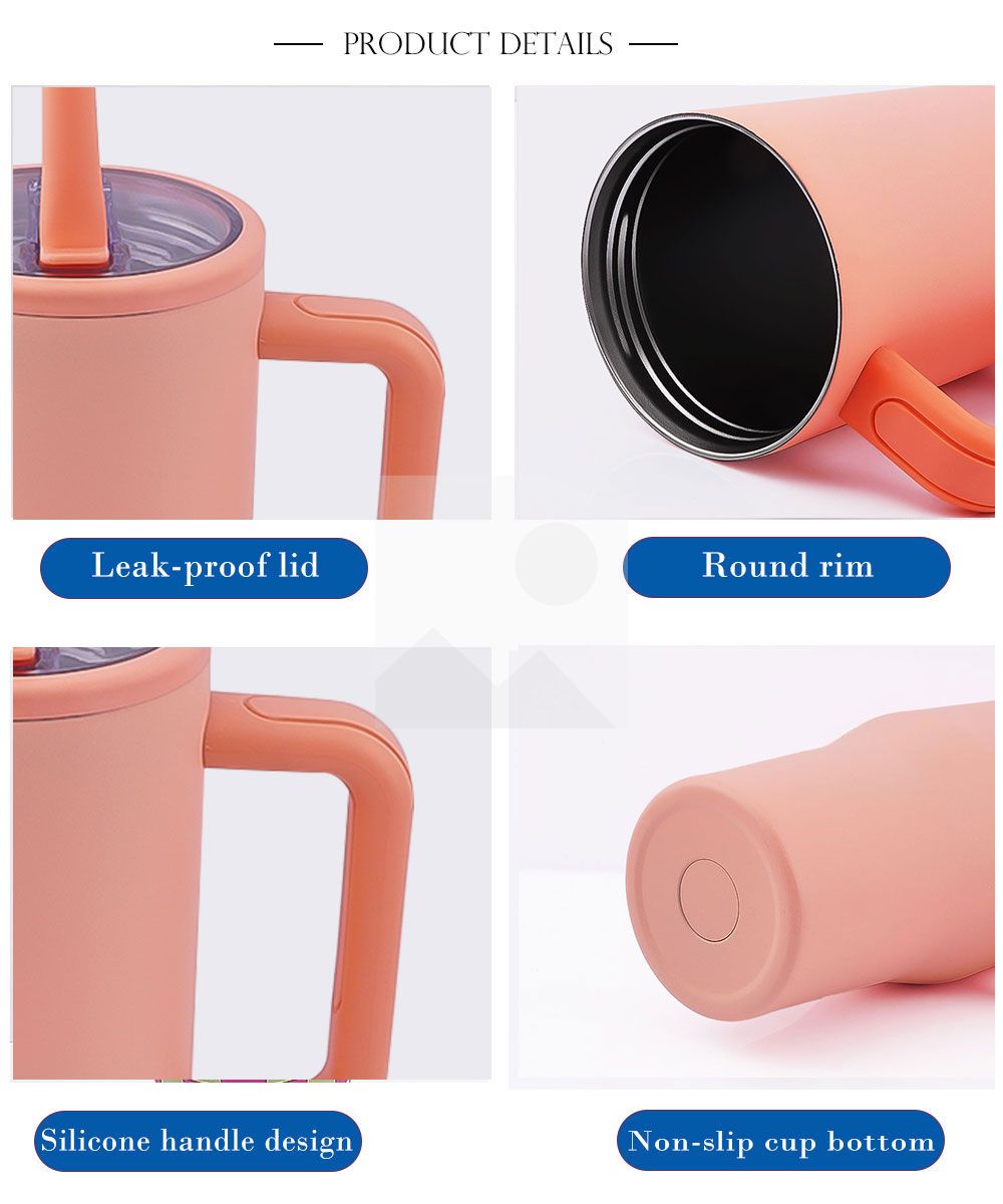 New design Custom logo 40 oz double wall Hot water cup Stainless steel insulated thermos cup with covered straw travel 40 oz tumbler