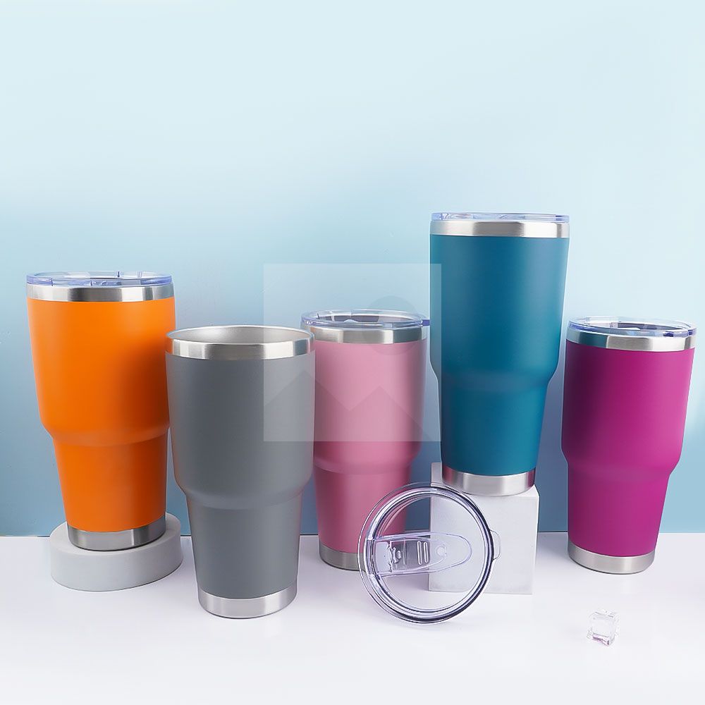 30 oz car tumbler Wholesale powder-coated travel coffee mug Ordinary Tumbler Stainless steel double-wall vacuum mug  with lid