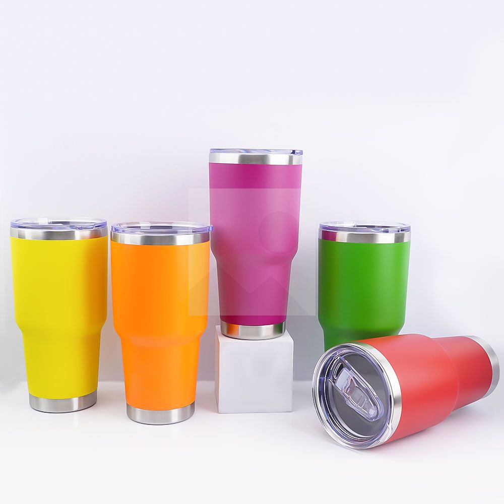 30 oz car tumbler Wholesale powder-coated travel coffee mug Ordinary Tumbler Stainless steel double-wall vacuum mug  with lid
