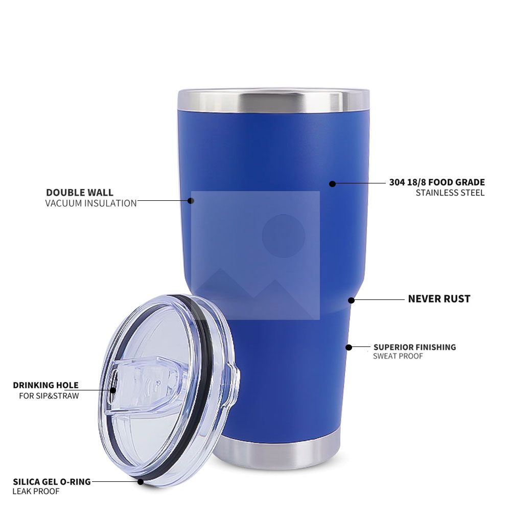 30 oz car tumbler Wholesale powder-coated travel coffee mug Ordinary Tumbler Stainless steel double-wall vacuum mug  with lid