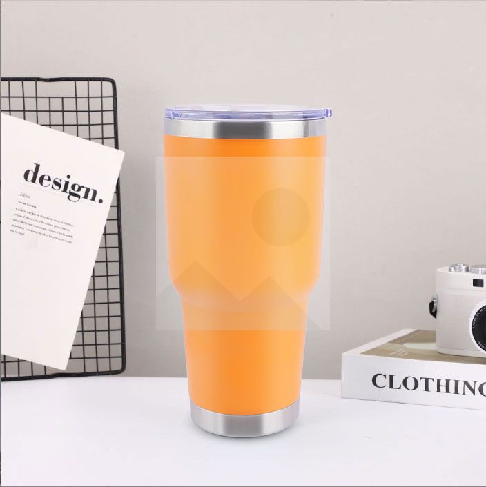 30 oz car tumbler Wholesale powder-coated travel coffee mug Ordinary Tumbler Stainless steel double-wall vacuum mug  with lid
