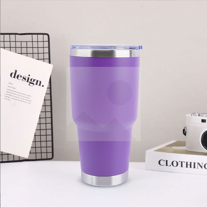 30 oz car tumbler Wholesale powder-coated travel coffee mug Ordinary Tumbler Stainless steel double-wall vacuum mug  with lid