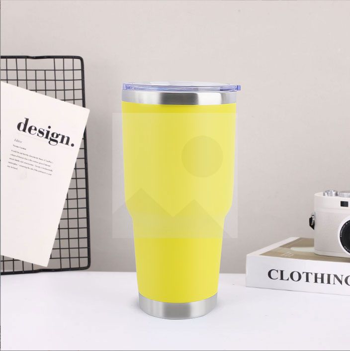 30 oz car tumbler Wholesale powder-coated travel coffee mug Ordinary Tumbler Stainless steel double-wall vacuum mug  with lid