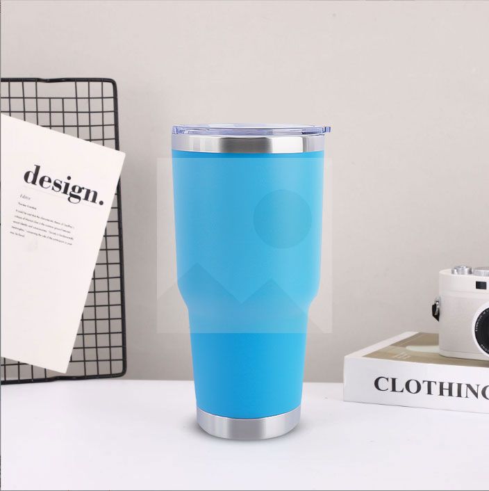 30 oz car tumbler Wholesale powder-coated travel coffee mug Ordinary Tumbler Stainless steel double-wall vacuum mug  with lid