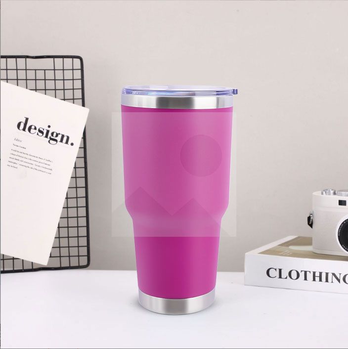 30 oz car tumbler Wholesale powder-coated travel coffee mug Ordinary Tumbler Stainless steel double-wall vacuum mug  with lid