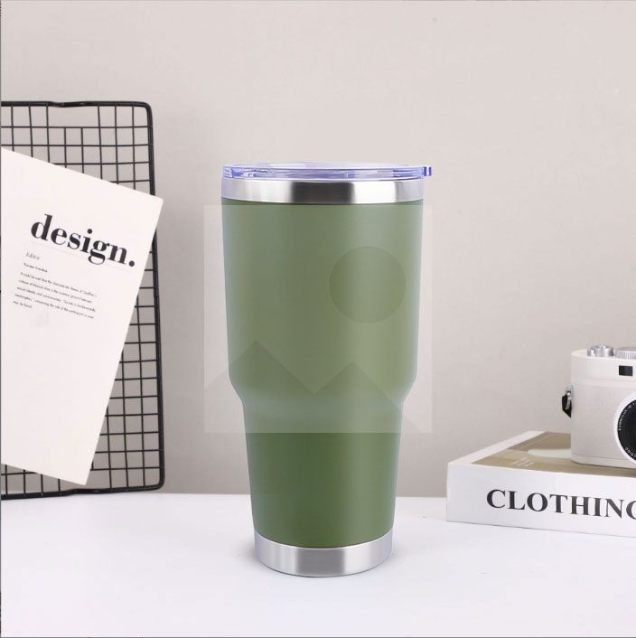 30 oz car tumbler Wholesale powder-coated travel coffee mug Ordinary Tumbler Stainless steel double-wall vacuum mug  with lid