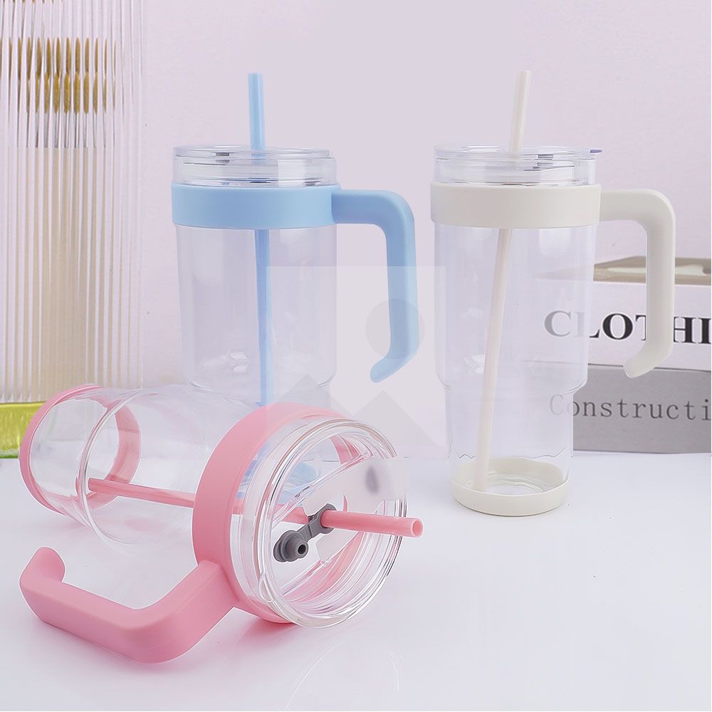 40 oz handle Glass Plastic handle PP material with lid enlarged and widened handle wear-resistant non-slip cup bottom