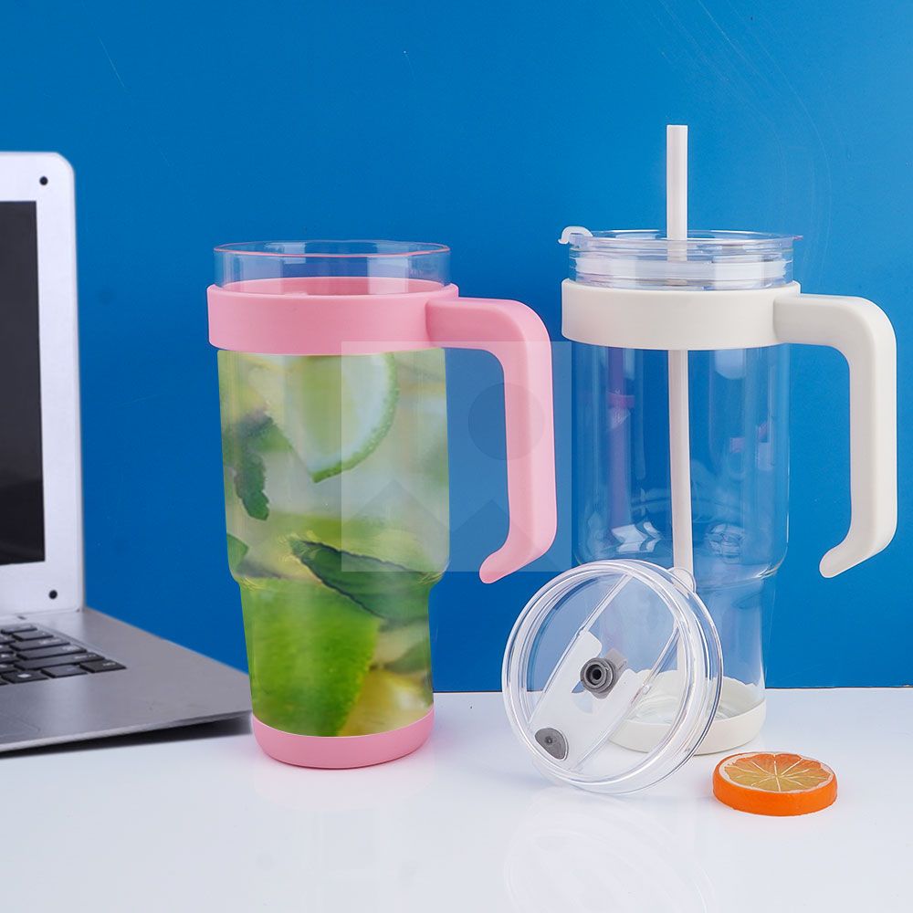 40 oz handle Glass Plastic handle PP material with lid enlarged and widened handle wear-resistant non-slip cup bottom