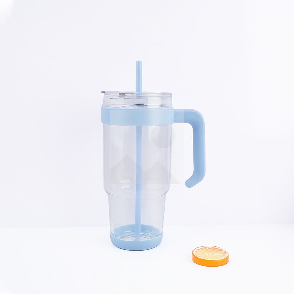 40 oz handle Glass Plastic handle PP material with lid enlarged and widened handle wear-resistant non-slip cup bottom