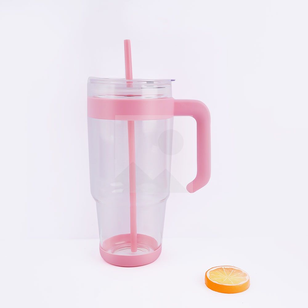 40 oz handle Glass Plastic handle PP material with lid enlarged and widened handle wear-resistant non-slip cup bottom