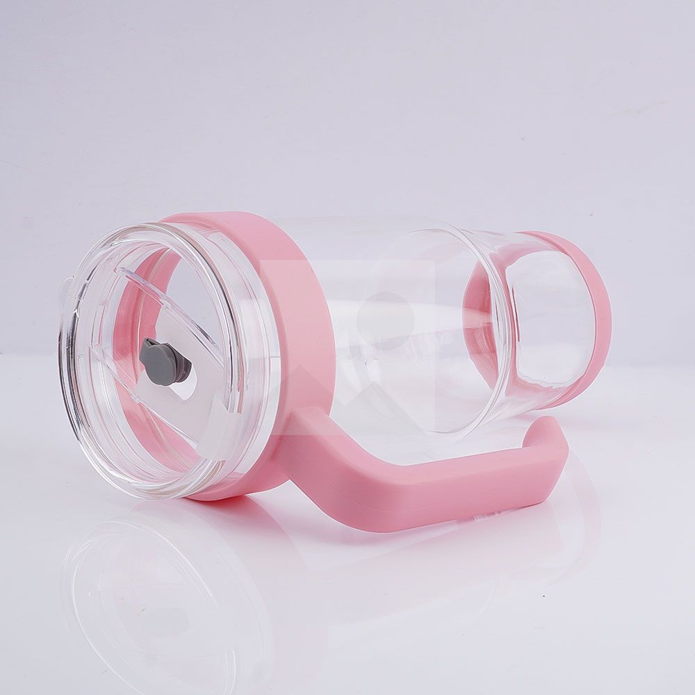 40 oz handle Glass Plastic handle PP material with lid enlarged and widened handle wear-resistant non-slip cup bottom
