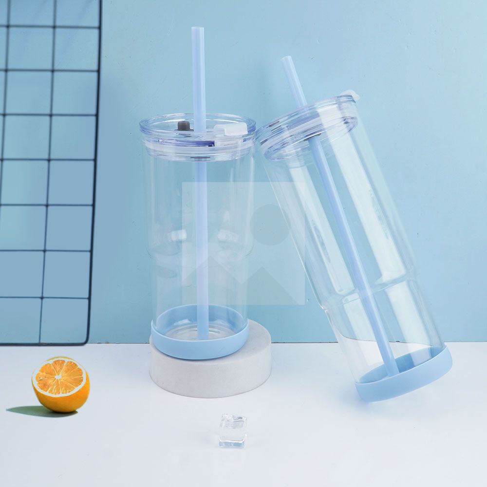 23oz 32oz glass bottle with enlarged handle wear-resistant non-slip bottom, custom made with plastic straw