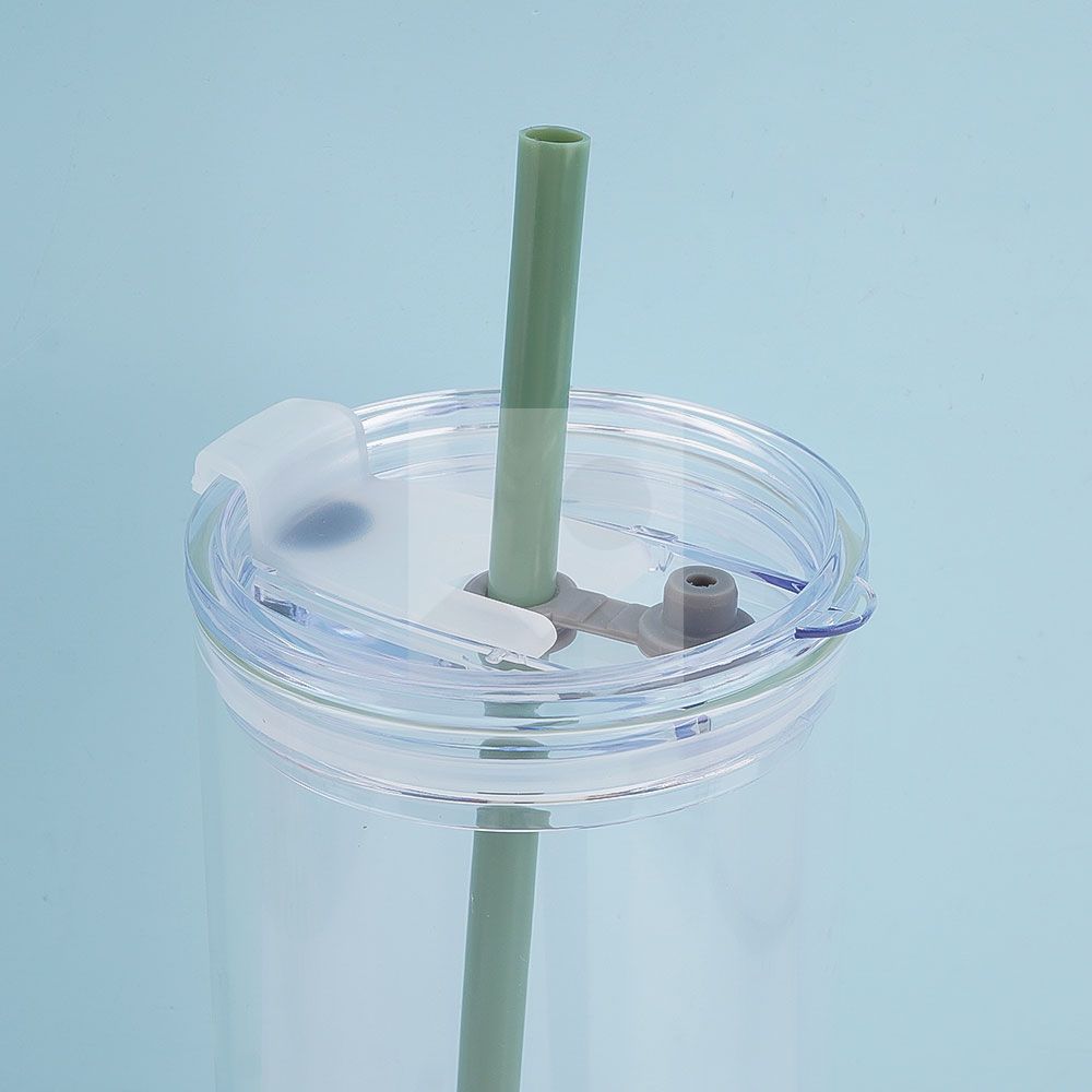 23oz 32oz glass bottle with enlarged handle wear-resistant non-slip bottom, custom made with plastic straw