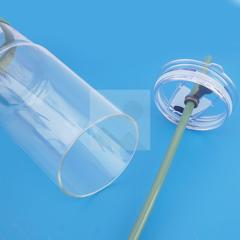 23oz 32oz glass bottle with enlarged handle wear-resistant non-slip bottom, custom made with plastic straw