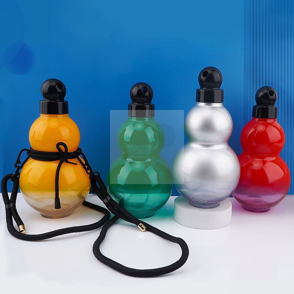 900ml gourd bottle Gourd shape water bottle color with portable rope reusable gourd tumbler ball cap leak-proof sports cup