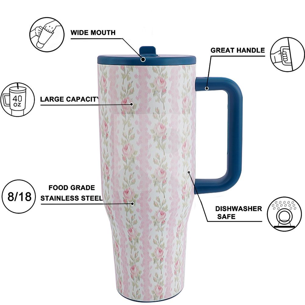 Custom 40 oz stainless steel tumbler Bottle Sport 304 stainless steel vacuum bottle thermos with handle