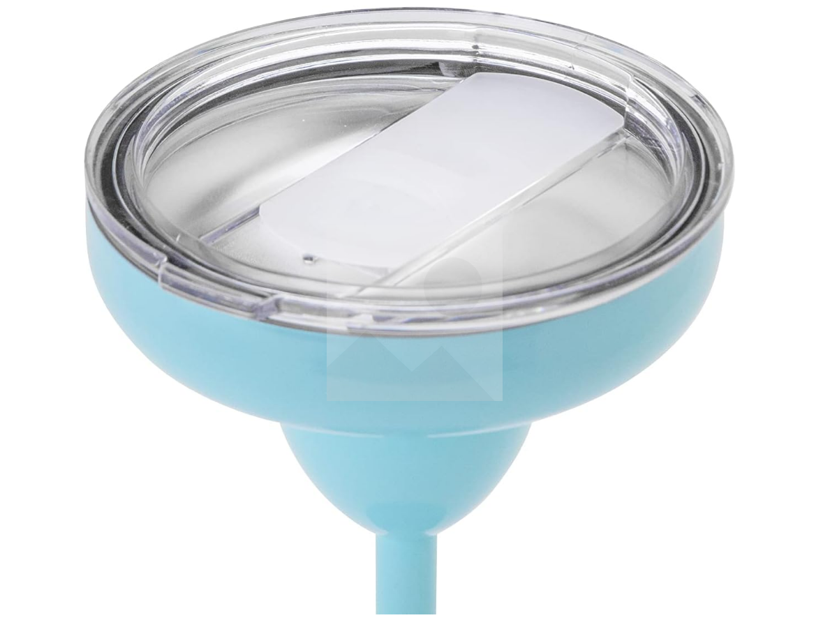 Vacuum sealed metal Margarita Glass with lid, insulated flat cup, steel cup for vacation, pool and beach Cold Mags (blue)