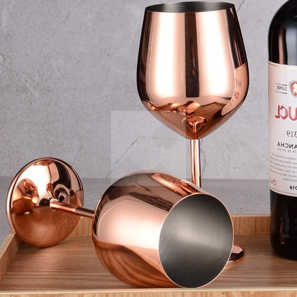 Wine Glass Copper Stainless Steel Red Wine Glass Metal Stemmed Wine Glasses Goblets Juice Drink Champagne Goblet Party Barware