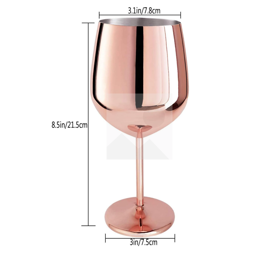 Wine Glass Copper Stainless Steel Red Wine Glass Metal Stemmed Wine Glasses Goblets Juice Drink Champagne Goblet Party Barware