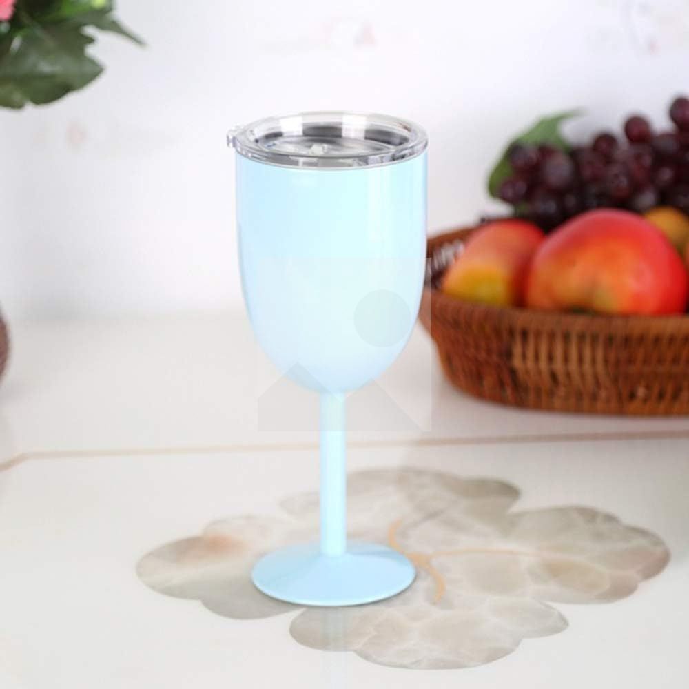 Stainless Steel Goblet Wine Glasses with Lid, 1 Pcs Double Wall Vacuum Insulated Cocktail Glass Wine Tumbler Cup Great for Red White Wine Gift, 300ml