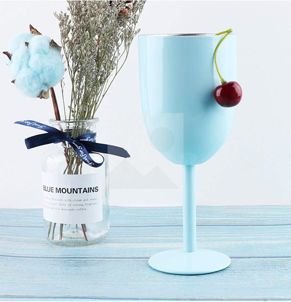 Stainless Steel Goblet Wine Glasses with Lid, 1 Pcs Double Wall Vacuum Insulated Cocktail Glass Wine Tumbler Cup Great for Red White Wine Gift, 300ml