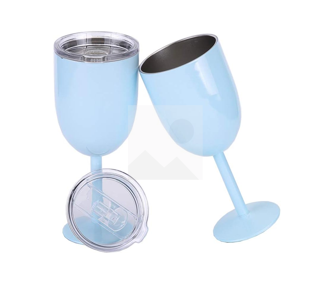 Stainless Steel Goblet Wine Glasses with Lid, 1 Pcs Double Wall Vacuum Insulated Cocktail Glass Wine Tumbler Cup Great for Red White Wine Gift, 300ml