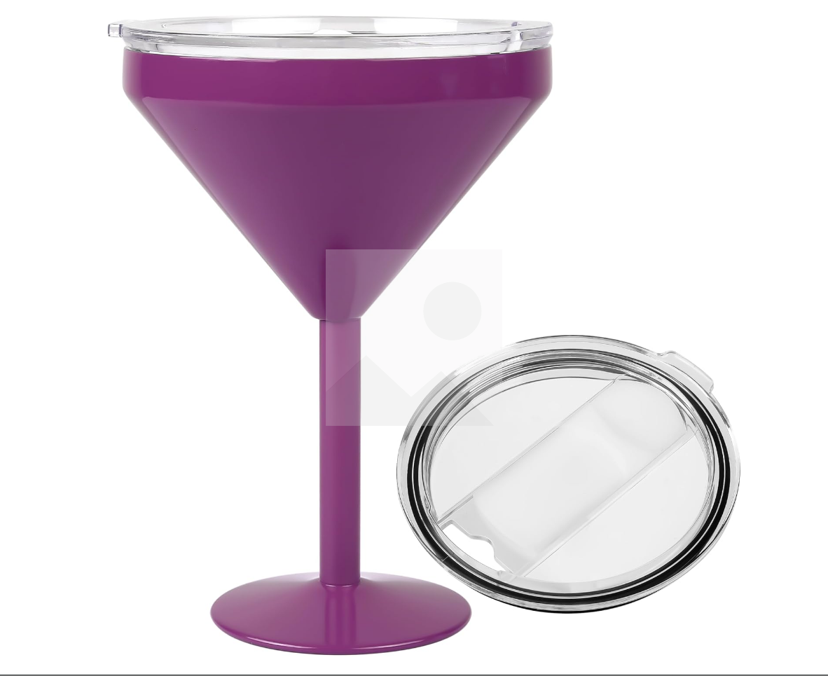 Stainless steel Martini glass Vacuum insulated Martini glass with lid Double Martini mug suitable for cold drinks ice cream juice and margaritas