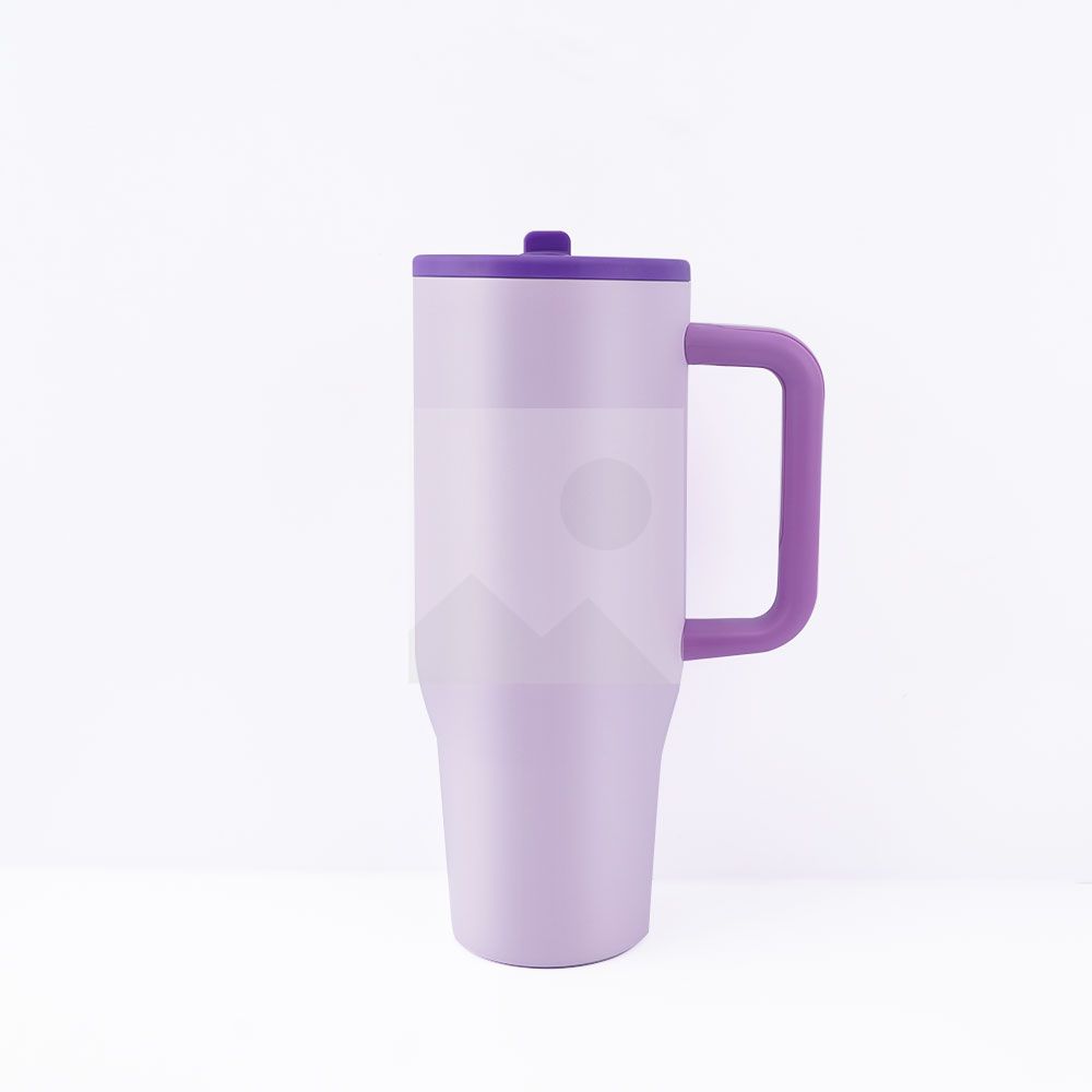 40 oz water bottle with handle and clamshell straw suitable for car cup holder leak-proof cup Reusable insulated stainless steel