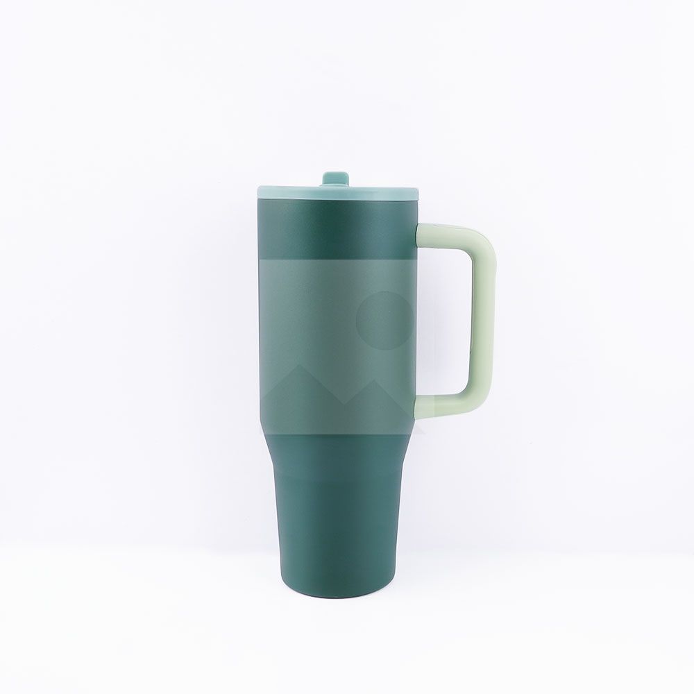 40 oz water bottle with handle and clamshell straw suitable for car cup holder leak-proof cup Reusable insulated stainless steel