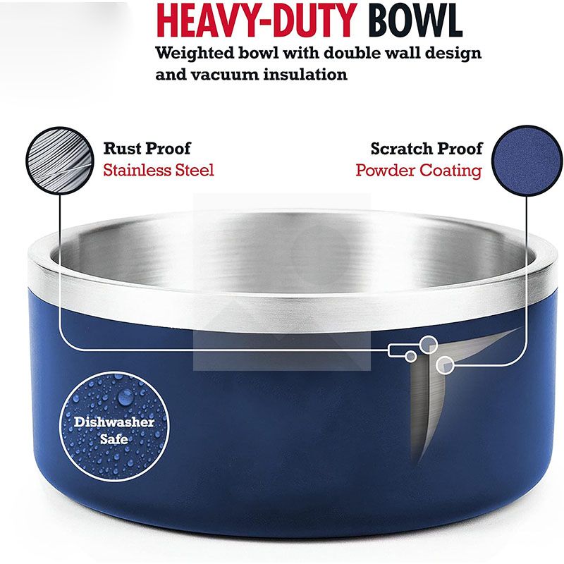 Stainless Steel Pet Bowl - Dog Food Bowl with Anti-Skid Bottom - Metal Cat Bowls - Water Bowl for Small, Medium, and Large Pets - Rust-Proof and Dishwasher-Safe