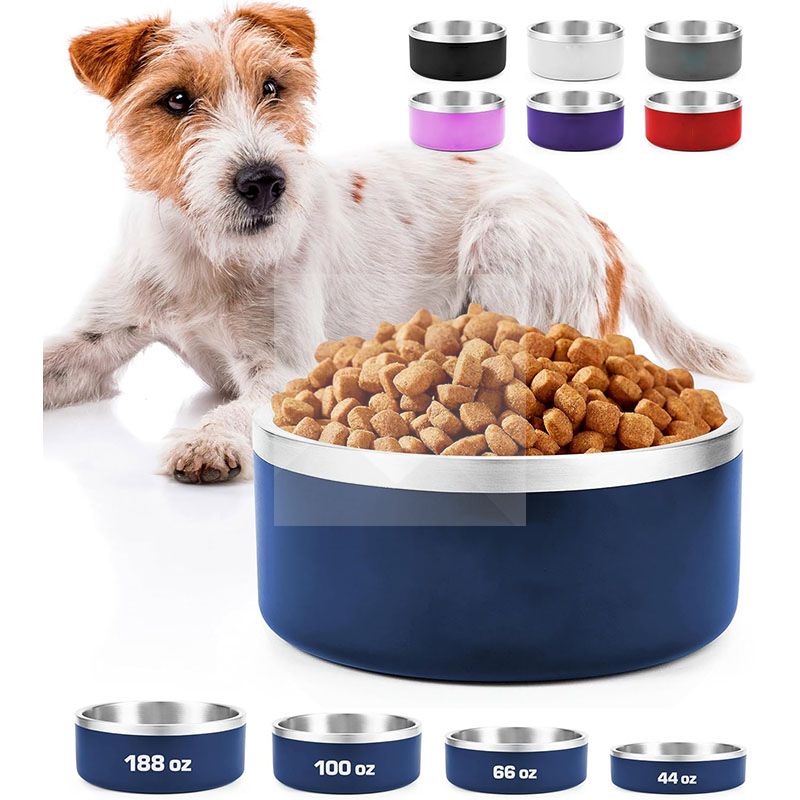 Stainless Steel Pet Bowl - Dog Food Bowl with Anti-Skid Bottom - Metal Cat Bowls - Water Bowl for Small, Medium, and Large Pets - Rust-Proof and Dishwasher-Safe