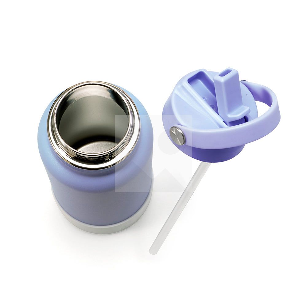 32oz double stainless steel vacuum thermos food grade sports water bottle with folding straw and silicone sleeve