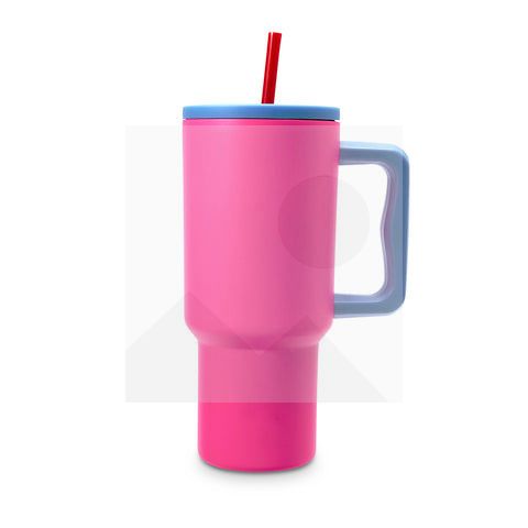 30 oz water bottle with handle and clamshell straw suitable for car cup holder leak-proof cup Reusable insulated stainless steel