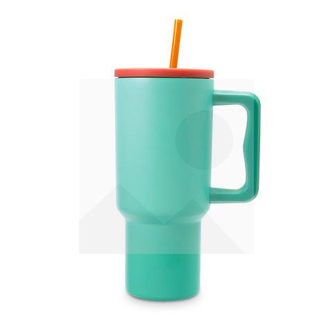 30 oz water bottle with handle and clamshell straw suitable for car cup holder leak-proof cup Reusable insulated stainless steel