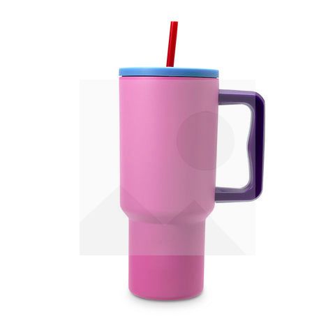 30 oz water bottle with handle and clamshell straw suitable for car cup holder leak-proof cup Reusable insulated stainless steel