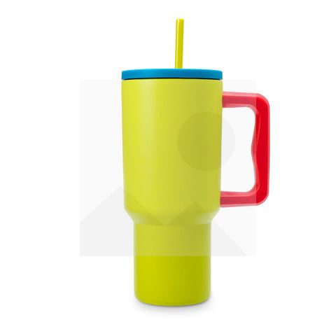 30 oz water bottle with handle and clamshell straw suitable for car cup holder leak-proof cup Reusable insulated stainless steel