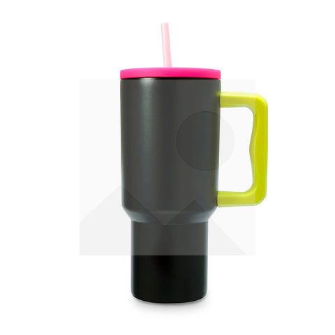 30 oz water bottle with handle and clamshell straw suitable for car cup holder leak-proof cup Reusable insulated stainless steel