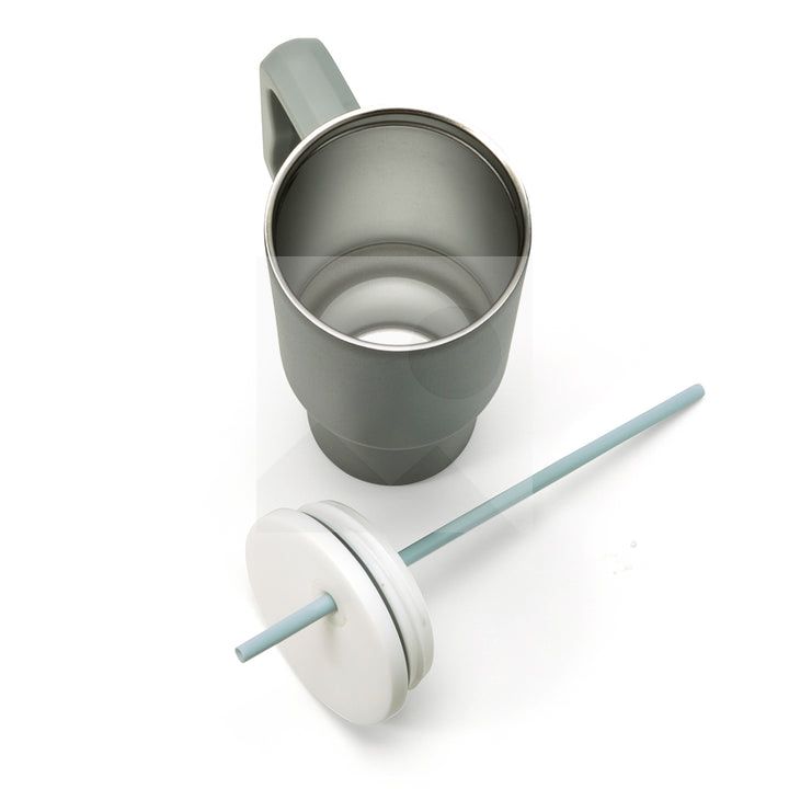 30 oz water bottle with handle and clamshell straw suitable for car cup holder leak-proof cup Reusable insulated stainless steel