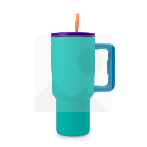 30 oz water bottle with handle and clamshell straw suitable for car cup holder leak-proof cup Reusable insulated stainless steel
