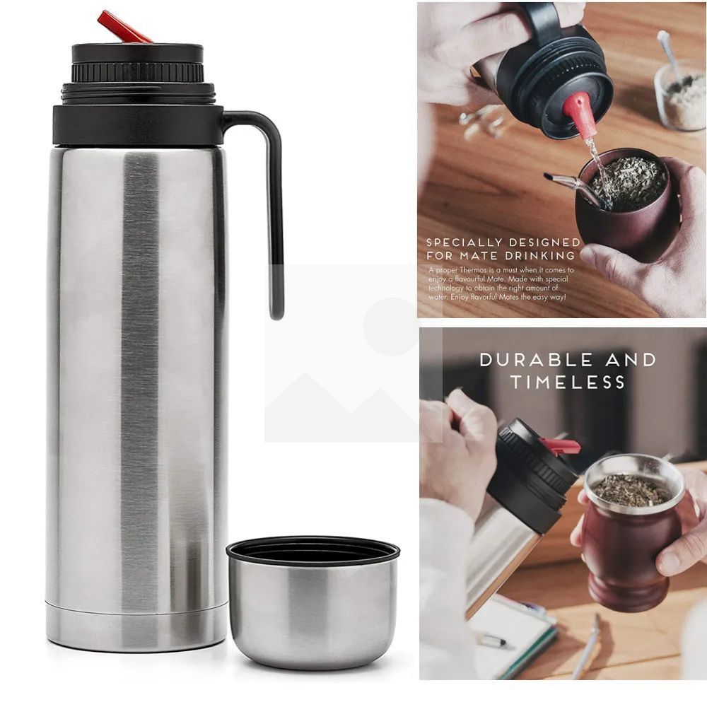 1000ml yerba Companion Cup thermos flask Stainless steel vacuum insulated thermos flask with folding suction nozzle