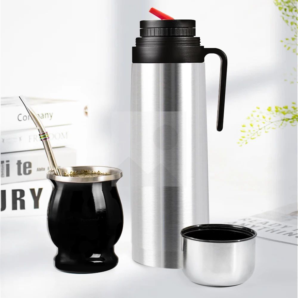 1000ml yerba Companion Cup thermos flask Stainless steel vacuum insulated thermos flask with folding suction nozzle