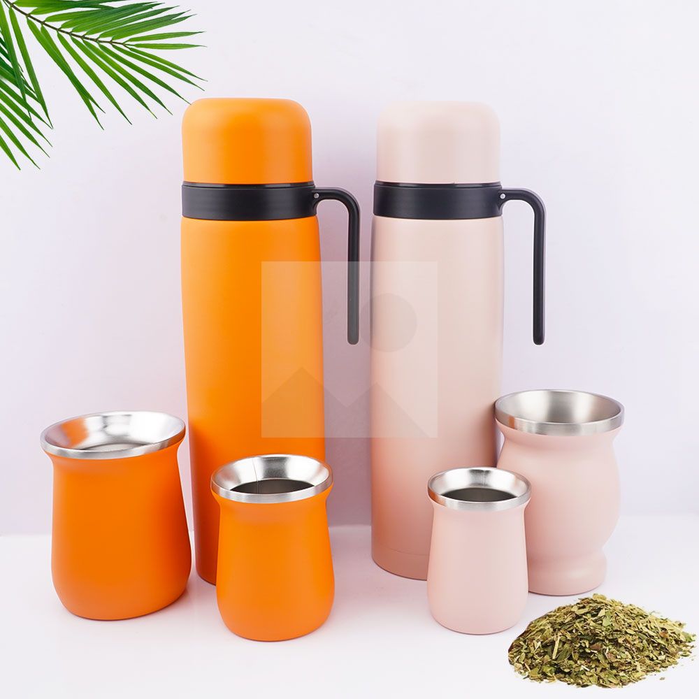 1L 8OZ 6OZ yerba Companion Cup Set Thermos flask Stainless steel vacuum insulated thermos flask with stainless steel straw