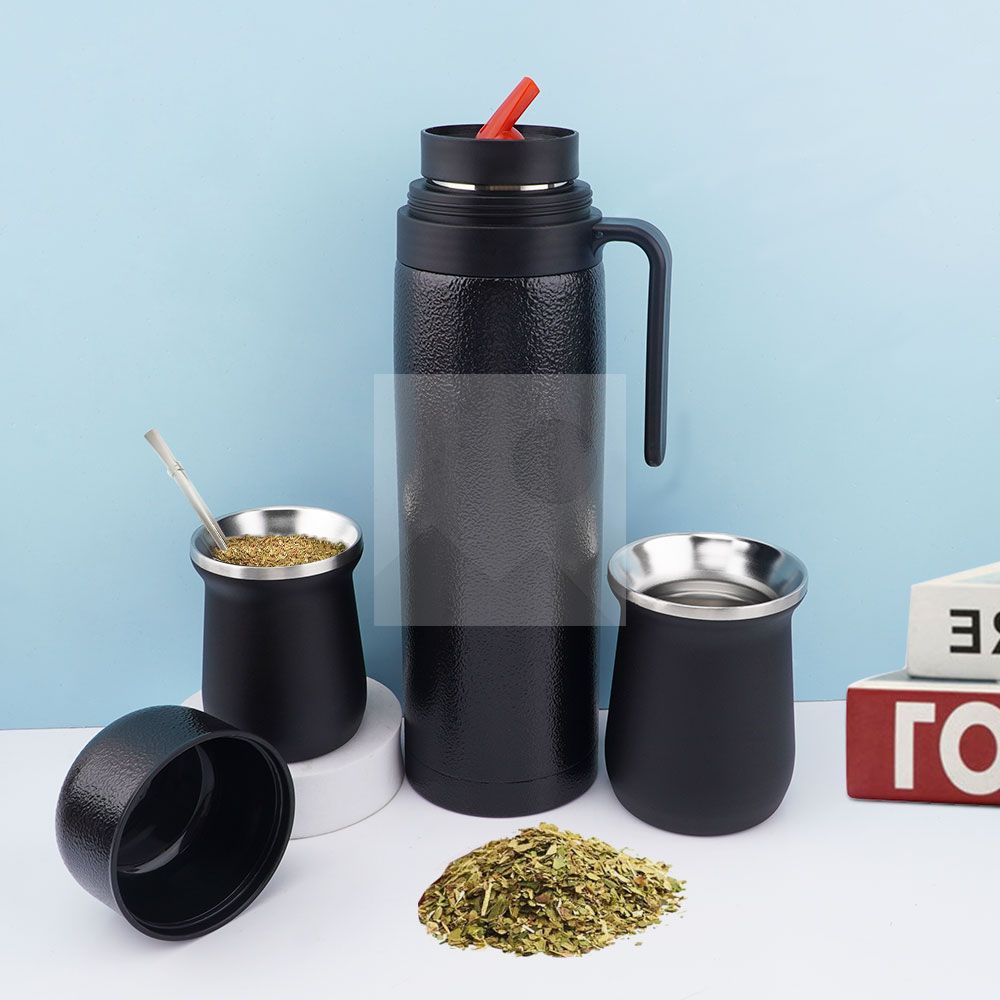 1L 8OZ 6OZ yerba Companion Cup Set Thermos flask Stainless steel vacuum insulated thermos flask with stainless steel straw