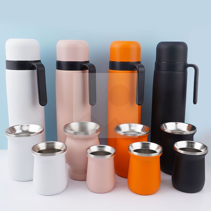 1L 8OZ 6OZ yerba Companion Cup Set Thermos flask Stainless steel vacuum insulated thermos flask with stainless steel straw