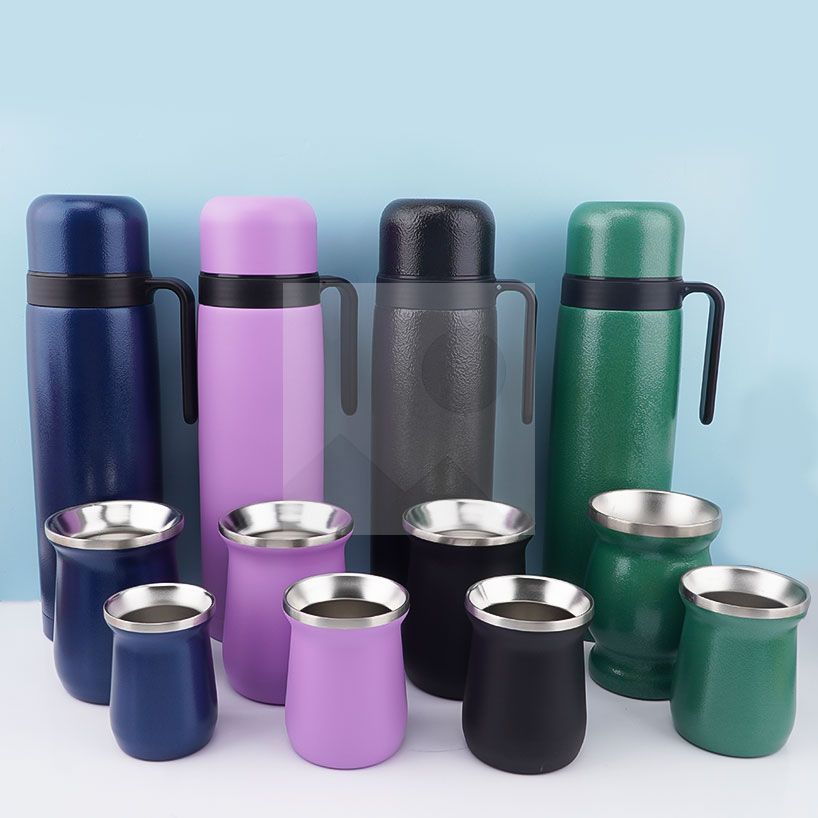 1L 8OZ 6OZ yerba Companion Cup Set Thermos flask Stainless steel vacuum insulated thermos flask with stainless steel straw