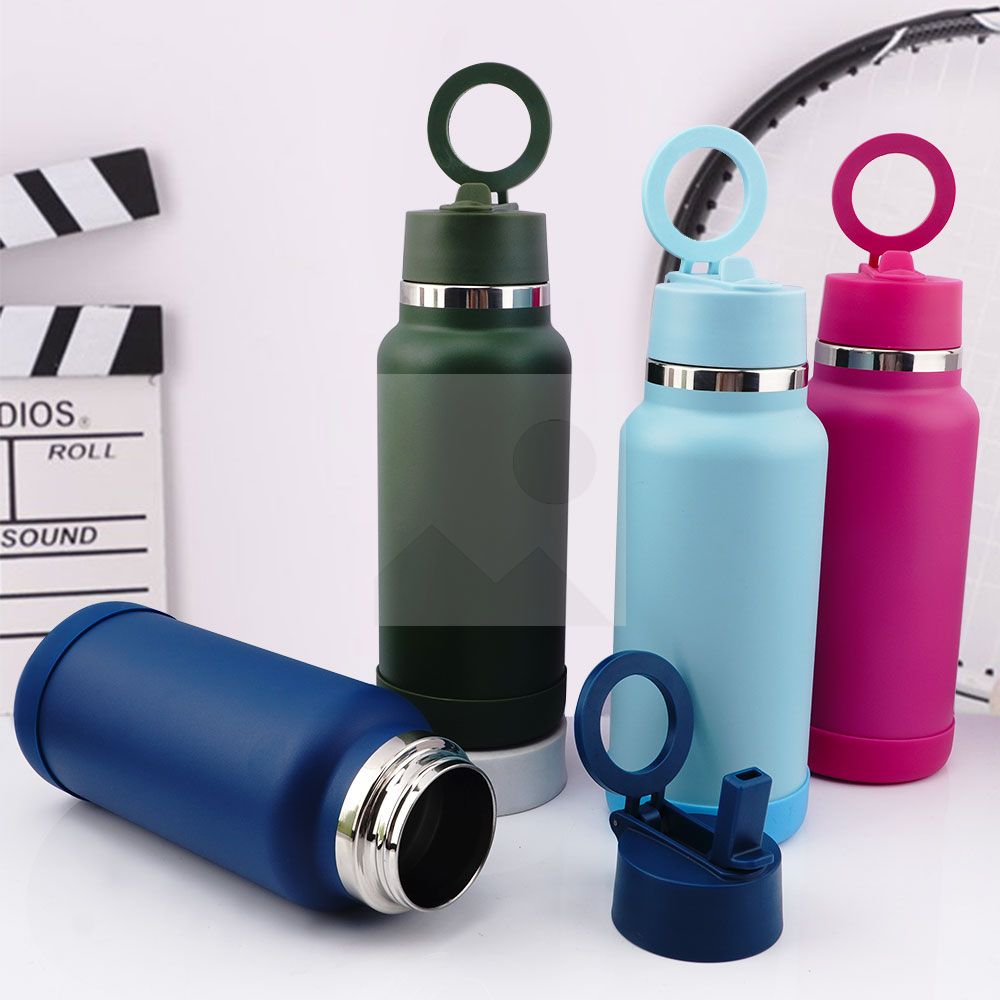 Colourful 32oz Double stainless steel vacuum insulated  Wide-mouthed  cup travel tumbler Sports water bottle with New lid